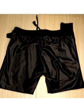 Unbranded Womens Black Plus Faux Leather Look Stretchy Joggers 1X